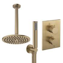 Crosswater MPRO Crossbox Shower Set 3 200mm Head & Handset (Brushed Brass).