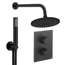 Crosswater MPRO Crossbox Shower Set 3 200mm Head & Handset (Matt Black).