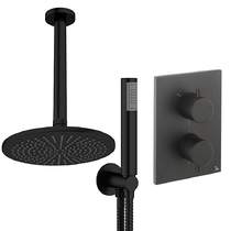 Crosswater MPRO Crossbox Shower Set 3 300mm Head & Handset (Matt Black).