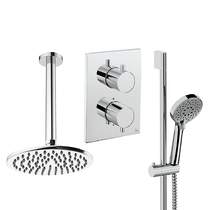 Crosswater MPRO Crossbox Shower Set 4 200mm Head & Slide Rail Kit (Chrome).