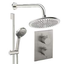 Crosswater MPRO Crossbox Shower Set 4 300mm Head & Slide Rail Kit (Brushed Nickel).