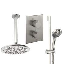 Crosswater MPRO Crossbox Shower Set 4 300mm Head & Slide Rail Kit (Brushed Nickel).