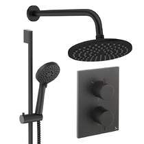 Crosswater MPRO Crossbox Shower Set 4 200mm Head & Slide Rail Kit (Matt Black).