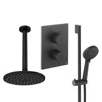 Crosswater MPRO Crossbox Shower Set 4 200mm Head & Slide Rail Kit (Matt Black).
