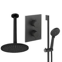 Crosswater MPRO Crossbox Shower Set 4 300mm Head & Slide Rail Kit (Matt Black).
