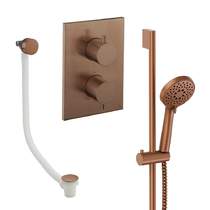 Crosswater MPRO Crossbox Shower Set 6 With Slide Rail Kit & Bath Filler (Brushed Bronze).