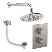 Crosswater MPRO Crossbox Shower Set 7 With 300mm Head & Bath Filler (Brushed Nickel).