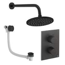 Crosswater MPRO Crossbox Shower Set 7 With 200mm Head & Bath Filler (Matt Black).