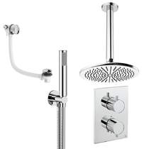Crosswater MPRO Crossbox Shower Set 9 300mm Head, Handset & Bath Filler (Chrome).