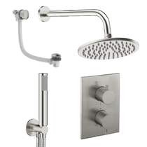 Crosswater MPRO Crossbox Shower Set 9 200mm Head, Handset & Bath Filler (Brushed Nickel).