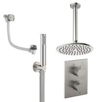 Crosswater MPRO Crossbox Shower Set 9 200mm Head, Handset & Bath Filler (Brushed Nickel).