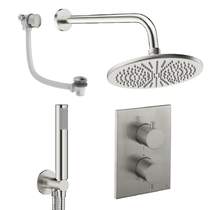 Crosswater MPRO Crossbox Shower Set 9 300mm Head, Handset & Bath Filler (Brushed Nickel).