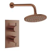 Crosswater MPRO Design Shower Set 1, 200mm Head & Wall Arm (Brushed Bronze).