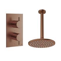 Crosswater MPRO Design Shower Set 1,  200mm Head & Ceiling Arm (Brushed Bronze).