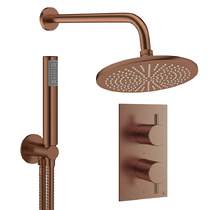 Crosswater MPRO Design Shower Set 3,  300mm Head & Handset (Brushed Bronze).