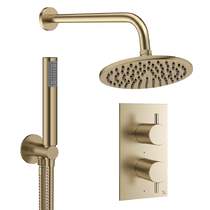 Crosswater MPRO Design Shower Set 3,  200mm Head & Handset (Brushed Brass).