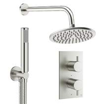Crosswater MPRO Design Shower Set 3,  200mm Head & Handset (Brushed Nickel).