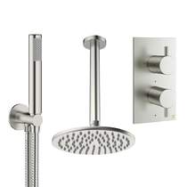 Crosswater MPRO Design Shower Set 3,  200mm Head & Handset (Brushed Nickel).