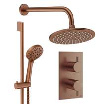 Crosswater MPRO Design Shower Set 4, 200mm Wall Head & Slide Rail (Brushed Bronze).