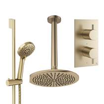 Crosswater MPRO Design Shower Set 4, 300mm Ceiling Head & Slide Rail (Brushed Brass).