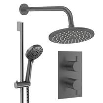 Crosswater MPRO Design Shower Set 4, 200mm Wall Head & Slide Rail (Slate).