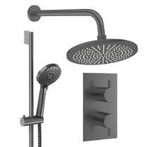 Crosswater MPRO Design Shower Set 4, 300mm Wall Head & Slide Rail (Slate).