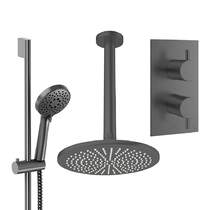Crosswater MPRO Design Shower Set 4, 300mm Ceiling Head & Slide Rail (Slate).