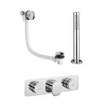Crosswater dial pier thermostatic shower & bath valve pack (2 outlets).
