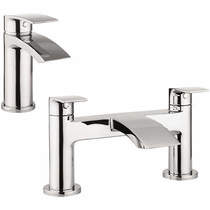 Crosswater flow basin & bath filler tap pack (chrome).