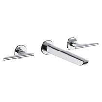 Crosswater Foile Wall Mounted Basin Mixer Tap (3 Hole, Chrome).