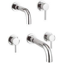 Crosswater Fusion Wall Mounted Basin & Bath Filler Tap Pack (Chrome).