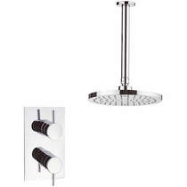Crosswater Fusion Thermostatic Shower Valve, 200mm Round Head & Arm.