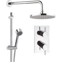 Crosswater Fusion Thermostatic Shower Valve, 200mm Head, Rail & Arm.