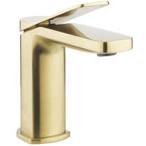 Crosswater glide ii basin mixer tap (brushed brass).