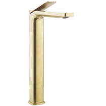 Crosswater glide ii tall basin mixer tap (brushed brass).