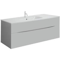 Crosswater Glide II Vanity Unit With White Glass Basin (1000mm, Storm Grey, 1TH).