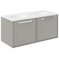 Crosswater Infinity Framed Vanity With Double Basins (1000mm, S Grey).