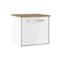 Crosswater Infinity Vanity Unit With Oak Top (500mm, White Gloss).