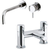 Crosswater Kai Lever Showers Wall Mounted Basin & Bath Filler Tap Pack (Chrome).