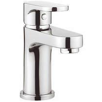 Crosswater style mini monoblock basin tap with waste (chrome).