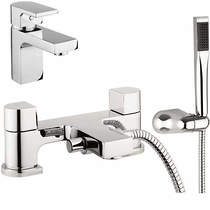 Crosswater Planet Basin & Bath Shower Mixer Tap Pack With Kit (Chrome).