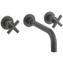 Crosswater MPRO Wall Mounted Crosshead Basin Tap (3 Hole, Slate).