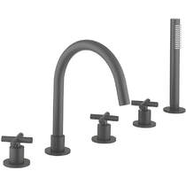 Crosswater MPRO Crosshead Bath Shower Mixer Tap (5 Hole, Slate).