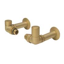 Crosswater MPRO Corner Radiator Valves (Brushed Brass).