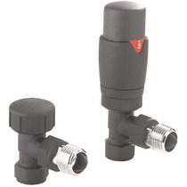 Crosswater kai lever showers angled trv radiator valves (anthracite).