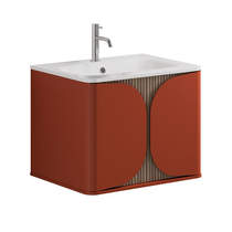 Crosswater Tambour Wall Hung Vanity Unit With Basin (600mm, Soft Clay).