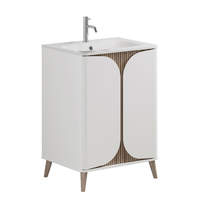 Crosswater Tambour Vanity Unit With Basin (600mm, White Matt).