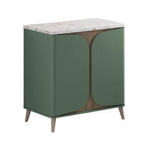 Crosswater Tambour Vanity Unit With Marble Top (800mm, Sage Green).