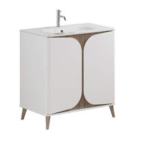 Crosswater Tambour Vanity Unit With Basin (800mm, Matt White).