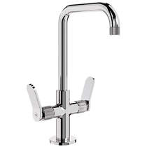 Crosswater Calix Mono Basin Mixer Tap With Lever Handles (Chrome).